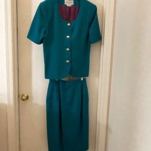 Casual Corner Teal 2-piece suit size 8